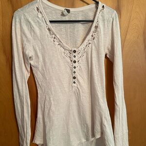 Light pink free people long sleeve top